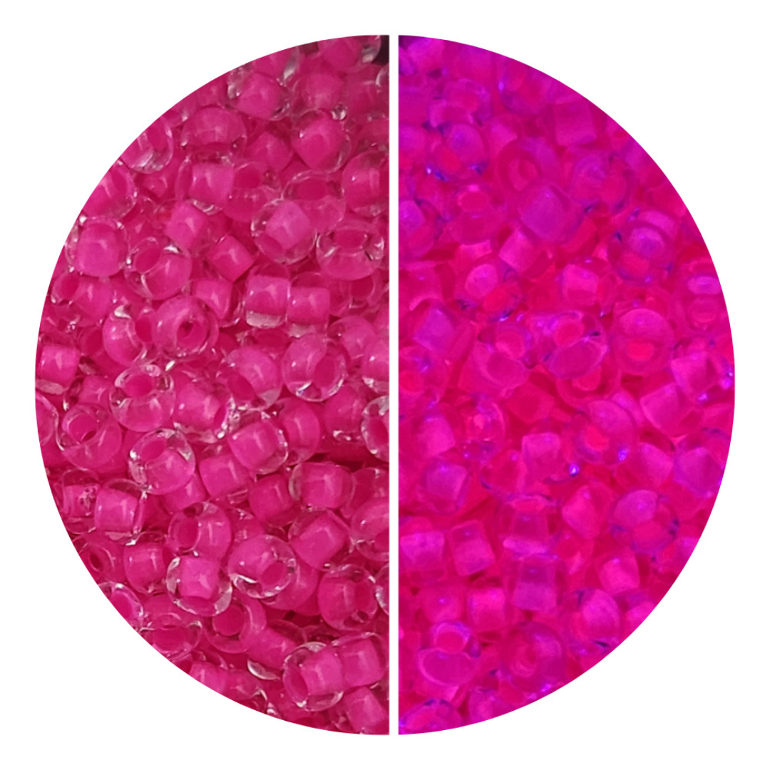 Abalorio calibrado 8/0 08777 Rosa Neón -Elegir gramaje