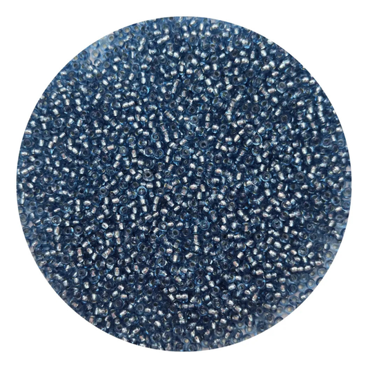 Chaquira calibrada 10/0 08236 Azul Mezclilla Transparente Brillante -Elegir gramaje