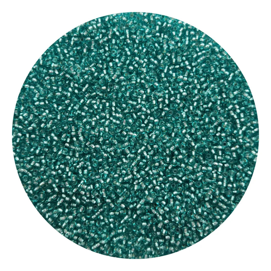 Chaquira calibrada 10/0 08258 Verde Turquesa Transparente Brillante  -Elegir gramaje
