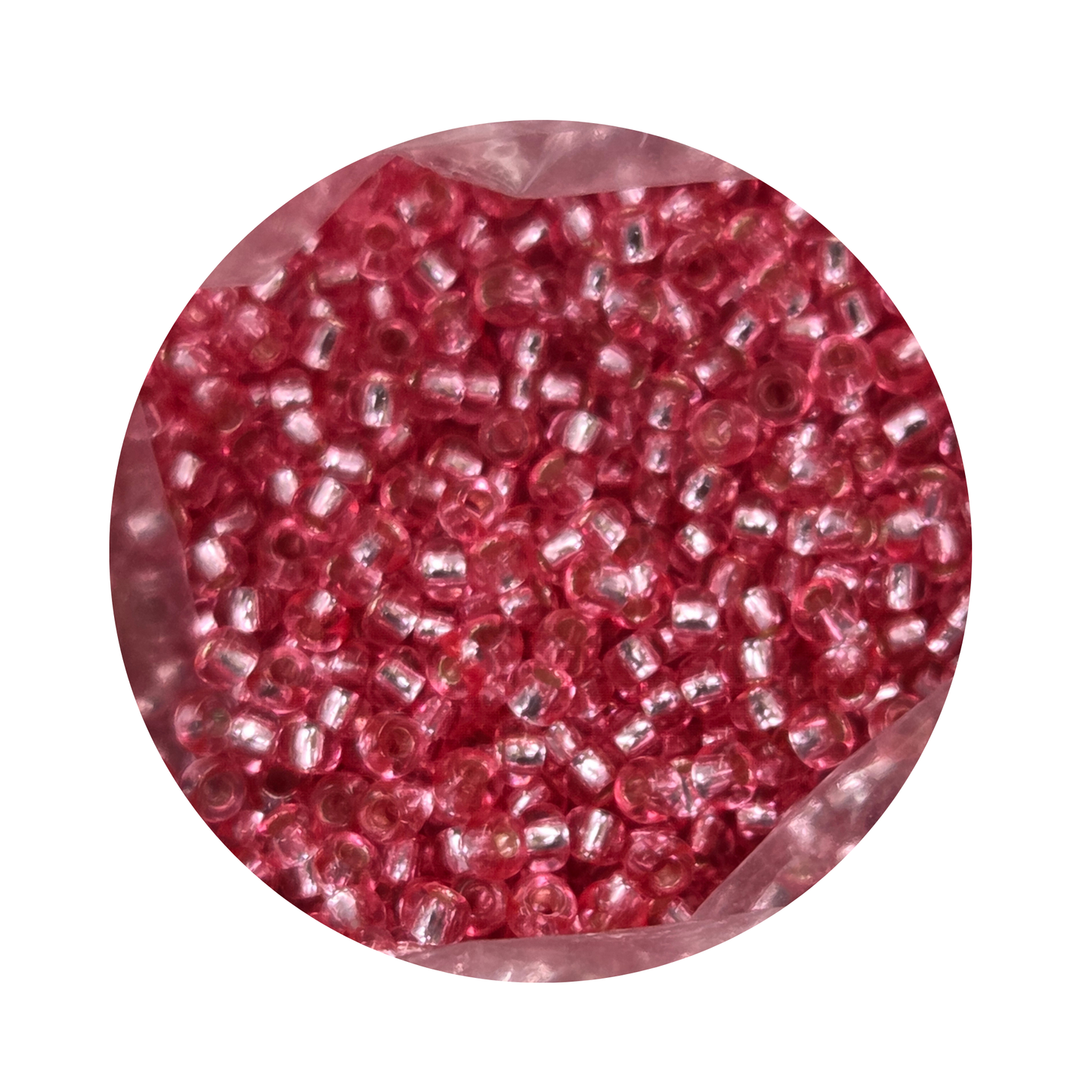 Chaquira calibrada 10/0 08275 Rosa Transparente Brillante -Elegir gramaje