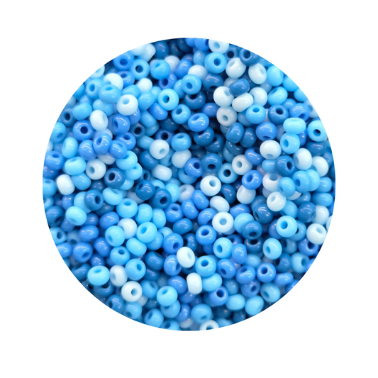 Chaquira calibrada 10/0  Mix Azul Cielo-Elegir gramaje