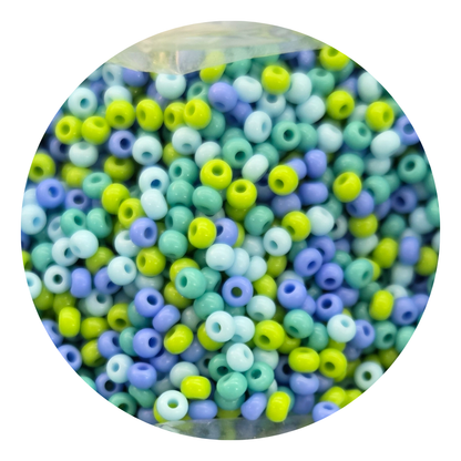 Chaquira calibrada 11/0  Mix Verde y Azul-Elegir gramaje
