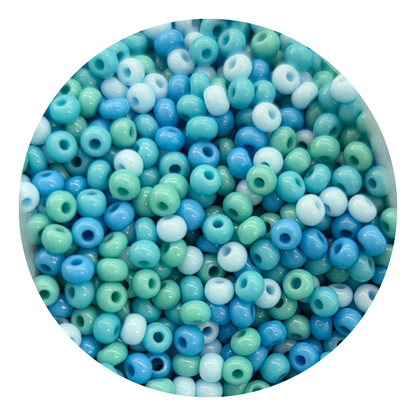 Chaquira calibrada 11/0  Mix Azul y Turquesa-Elegir gramaje