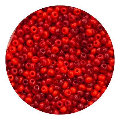 Chaquira calibrada 11/0  Mix Rojos-Elegir gramaje