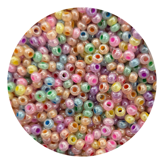 Chaquira calibrada 10/0  Mix Arcoíris Ceylon-Elegir gramaje