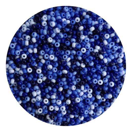 Chaquira calibrada 10/0  Mix Azules-Elegir gramaje