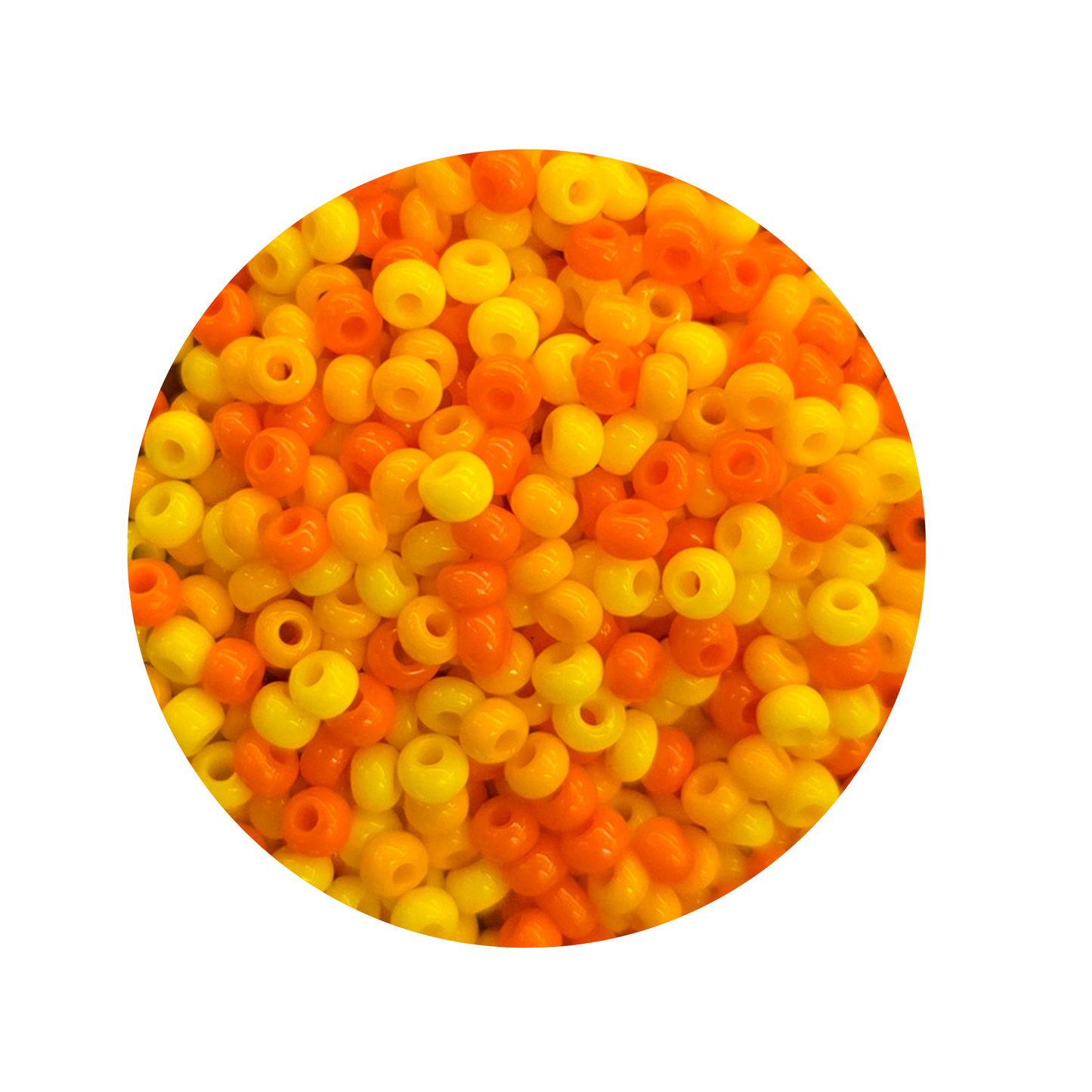 Chaquira calibrada 10/0  Mix Naranja y Amarillo-Elegir gramaje