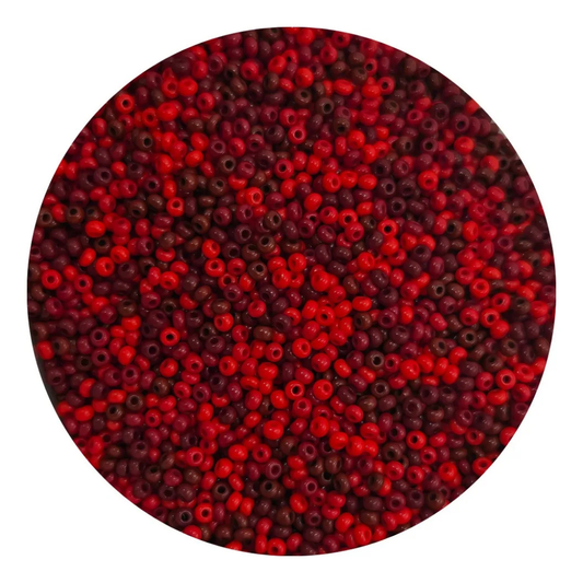 Chaquira calibrada 10/0  Mix Rojos-Elegir gramaje